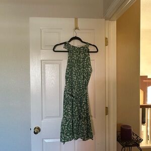 SHEIN Green Floral Midi Dress